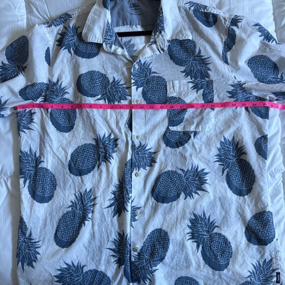 IZOD Saltwater Shirt Men's XXL White Blue Hawaiian Relaxed Classic Button Down - Picture 4 of 7